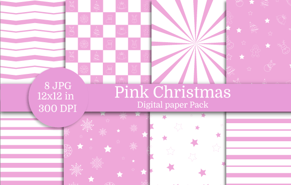 Download Pink Christmas Digital Paper - Premium Resources