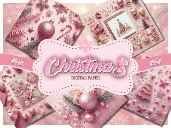 Download 31 Pink Christmas Digital Paper Bundle - Premium Resources
