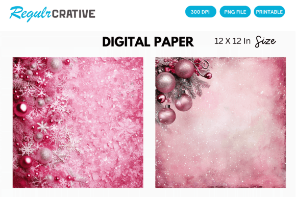 Download Printable Pink Christmas Digital Paper - Premium Resources