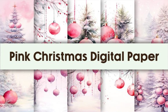 Download Pink Christmas Digital Paper Background - Premium Resources