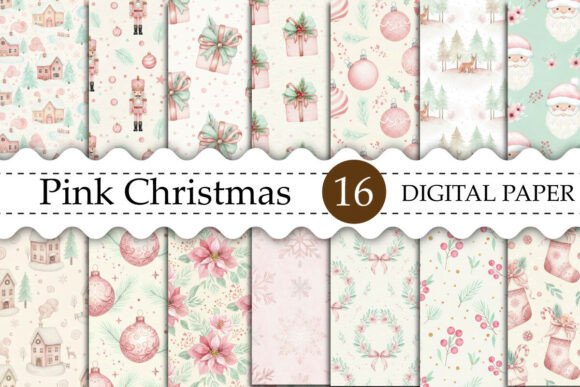 Download Pink Christmas Digital Paper - Pink christmas digital paper Collection
