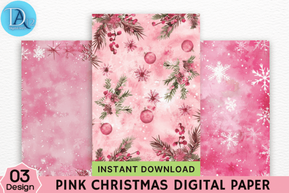 Download Pink Christmas Digital Paper - Premium Resources