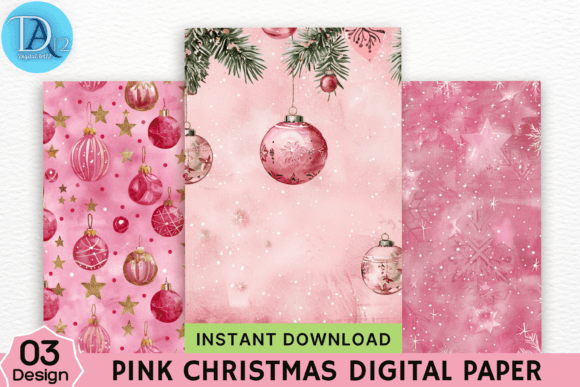 Download Pink Christmas Digital Paper - Pink christmas digital paper Collection