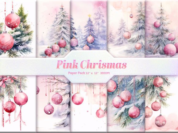 Download Pink Christmas Digital Paper Pack - Premium Resources